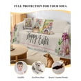 thumbnail image 4 of Easter Gnomes Couch Cover, Spring Floral Colorful Eggs Leaves Beige Sofa Cover Blanket for 2 Seat Cushion, Sectional Sofa Slipcover Furniture Protector for Living Room Bedroom 71''x102'', 4 of 9