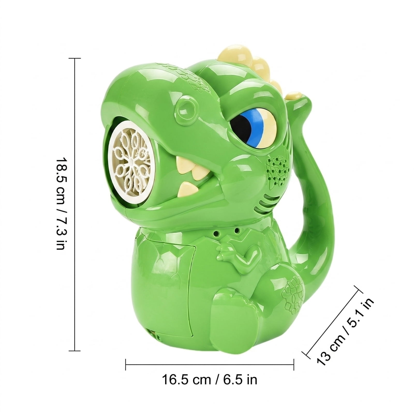 Dinosaur Bubble Blowing Machine, One-Button Automatic Bubble Maker with 100ml Bubble Solution, Portable Electric Bubble Blower for Outdoor Party Garden Activities (Green)