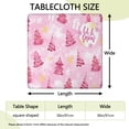 thumbnail image 2 of Pink Christmas Tree Square Fitted Tablecloth with Elastic Edge,Square Table Cover,Washable Elastic Table Cover for Home Kitchen Party Decor 36"x36", 2 of 6