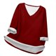 thumbnail image 1 of MHFRRA Camiseta Informal de Manga Larga con Cuello En V para Mujer. Camiseta Básica Cómoda para Uso Diario y Relajación. Ideal para Todas Las Estaciones. Combina Perfectamente con Jeans. Rojo, 1 of 4