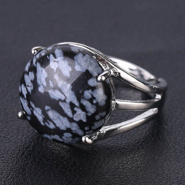 Perles Rondes pour Femmes Bagues Décontractées pour Doigts Bijoux en Cristal Quartz Violet