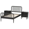 thumbnail image 2 of Baxton Studio Lucera Mid-Century Black Twin Size 3-Piece Bobbin Bedroom Set, 2 of 12
