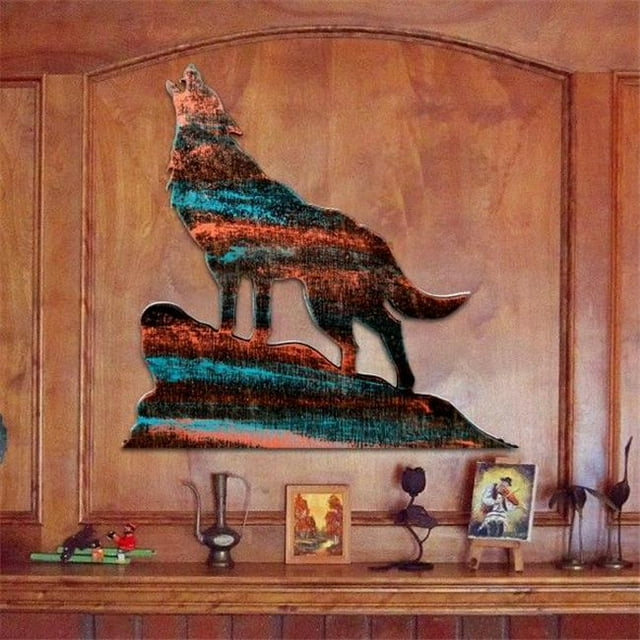 Designocracy 98227-18 Wolf Art on Board Wall Decor