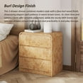 thumbnail image 3 of COZAYH Farmhouse 3 Drawer Wood Dresser with Rounded Edge, Bedroom Storage Cabinet, Mid Century Chest of Drawers, Burl Finish, Natural, Base, 23.62’’W*15.55’’D*25.2’’H, Medium, 3 of 8