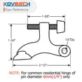 thumbnail image 3 of Tope de puerta KOVOSCH SN-2PK níquel satinado, paquete de 2, 3 of 6