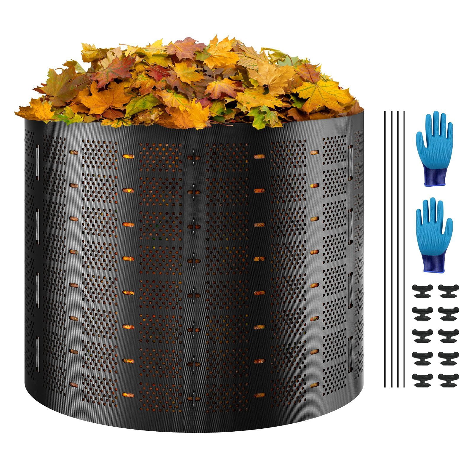 220 Gallon Garden Compost Bin with HDPE Material, Ventilation System, Reusable, Easy Assembly, for Backyard Composting