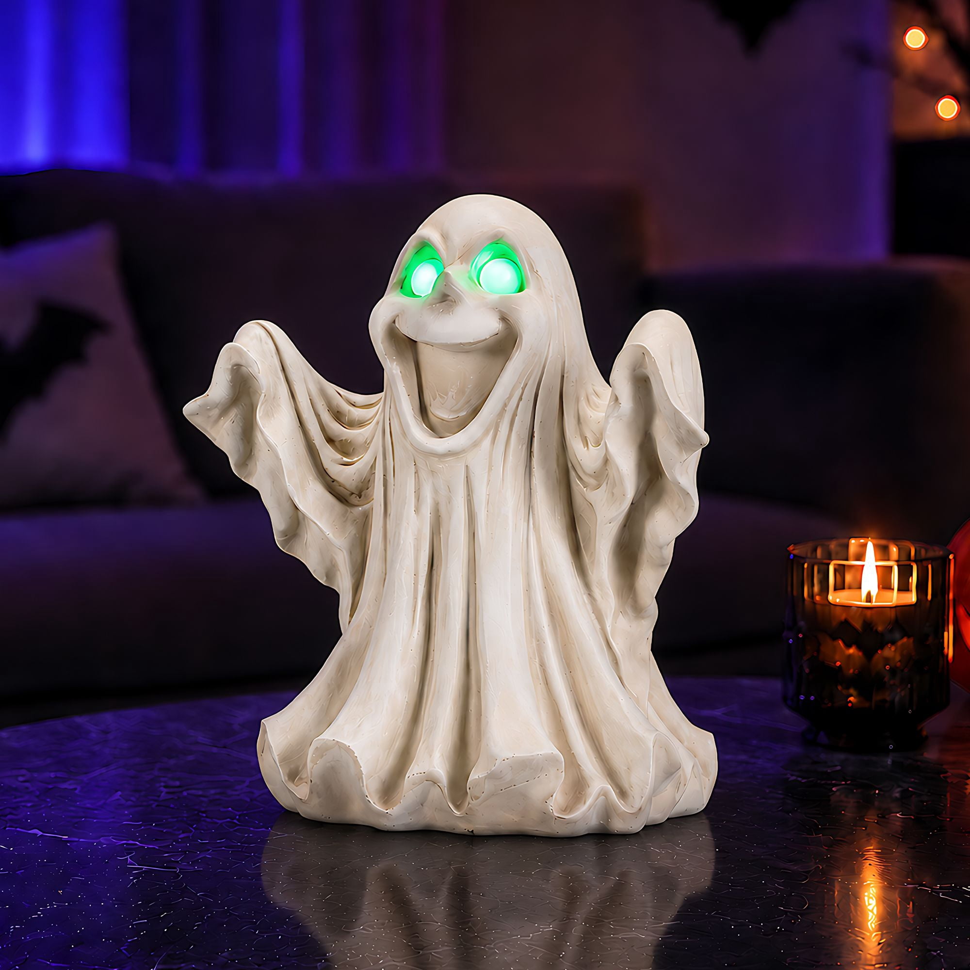 Alvantor Halloween Ghost Figurine Halloween Ghost Decorations with Glowing Eyes
