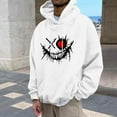 thumbnail image 2 of YLSDY Mens Pumpkin Hoodies Funny Sweatshirts Mens Hoodies Fall Long Sleeve Drawstring Pullover Tops With Pockets White XL, 2 of 5