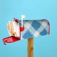 thumbnail image 5 of Mailbox Sleeve Reusable Waterproof Arc Opening With Soft Magnetic Strip Easy To Install Uv Protection 25.5x21 In Argyle Plaid Lightskyblue_49288_4, 5 of 8