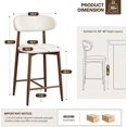 thumbnail image 5 of JERBOR Counter Height Bar Stools Set of 4, Upholstered Counter Stools Modern Barstools with Metal Legs for Kitchen Island Dining Room, Walnut, 5 of 9