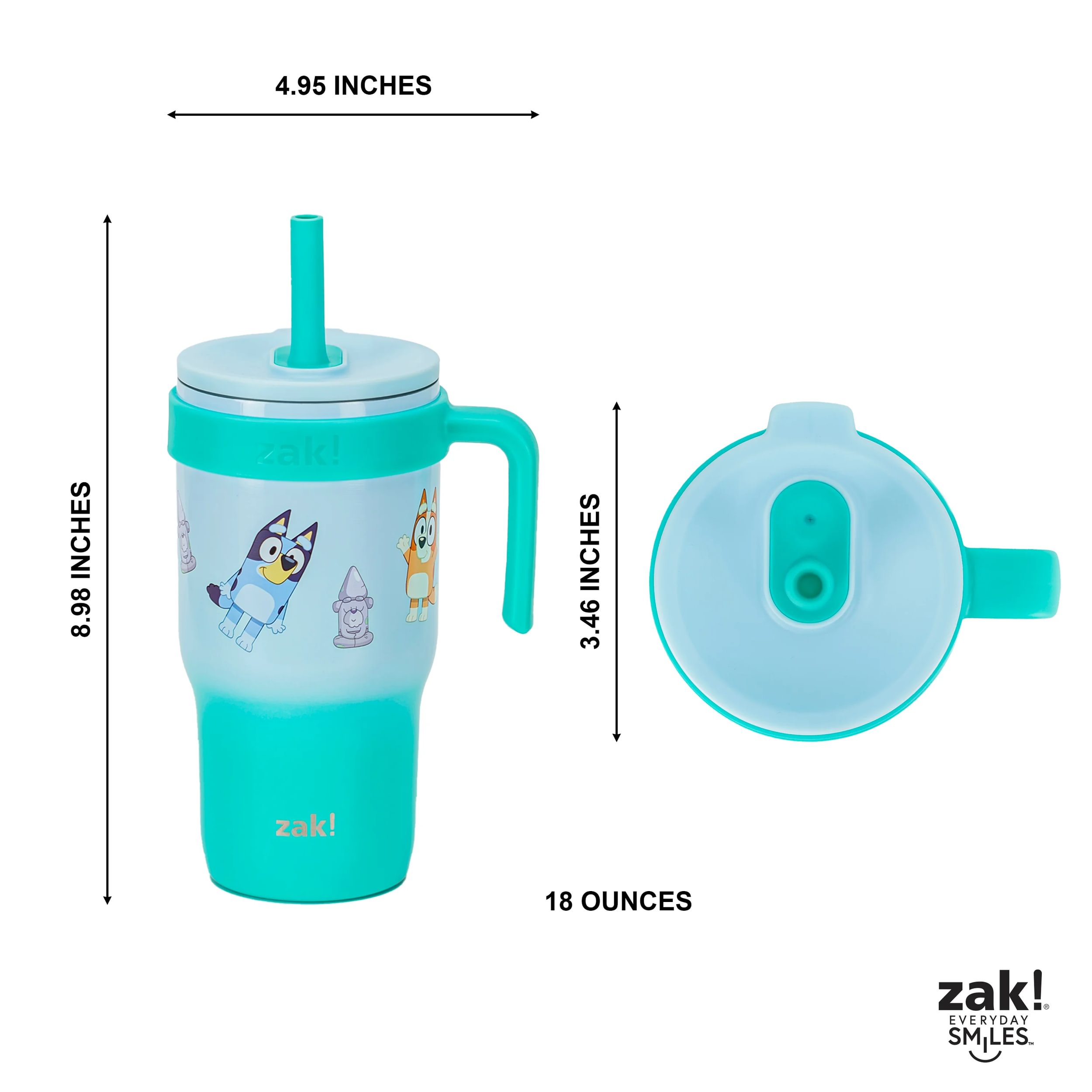 Zak Designs Bluey Kids Insulated Tumbler with Straw, 18oz photo 5