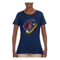 thumbnail image 2 of Colorful Sneakers Chucks Streetwear Womens Graphic T-Shirt, Navy, 2XL, 2 of 3