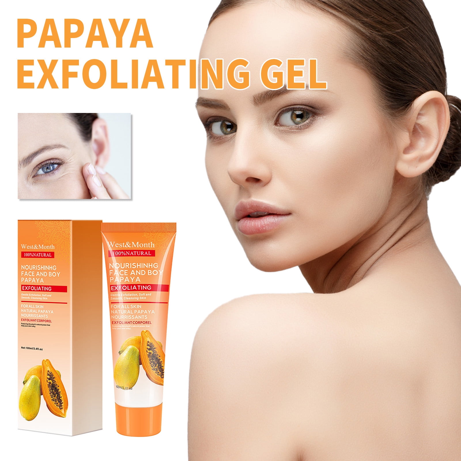 Face Clean Peeling Gel Dead Skin Remover Papaya Scrub Cream