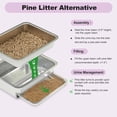 thumbnail image 2 of Dual-Layer Stainless Steel Cat Sifting Litter Box - Odor Control Tray with Zeolite Litter Pellets, Includes Scoop, Pads & Trays, 2 of 5