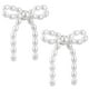 thumbnail image 2 of 1 par de pendientes de perlas con lazo, pendientes colgantes con lazo, pendientes colgantes para mujer, 2 of 6