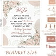 thumbnail image 5 of Mother's Day Wife Gifts Blanket 60"x50", Gifts for Wife from Husband, Birthday Gifts for Wife, Gift for Her, Wife Gift Ideas for Anniversary Valentine''s Day Christmas, To My Wife Blanket from Husband, 5 of 6