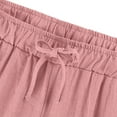 thumbnail image 5 of Ltctricy Girls' Capri Casual Pants Elastic Waist Drawstring Cropped Wide Leg Pants Loose Beach Trousers with Pockets(Pink,13-14 Years), 5 of 6