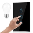 thumbnail image 3 of Interruptor de temporizador táctil inteligente LED Nikou con control remoto de atenuación wifi negro 90-250 V, 3 of 15