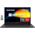 thumbnail image 1 of ASUS VivoBook S 15 Portable Mince 15,6 Pouces FHD, Portable, AMD Ryzen 5 5600H, 8 Go RAM, 1 To SSD, Graphiques AMD Radeon, Clavier Rétroéclairé, Caméra Web, Windows 11 Famille, Indie Black, Carte USB Hotface 32 Go, 1 of 8
