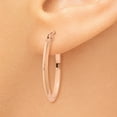 thumbnail image 3 of 14k Rose Gold Oval Tube Hoop Earrings, 3 of 8