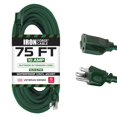 thumbnail image 1 of Iron Forge Cable Rallonge Extérieure Étanche 75 Pi - 16/3 SJTW Robuste Verte 3 Broches - 10 Amp Extérieur, 1 of 7