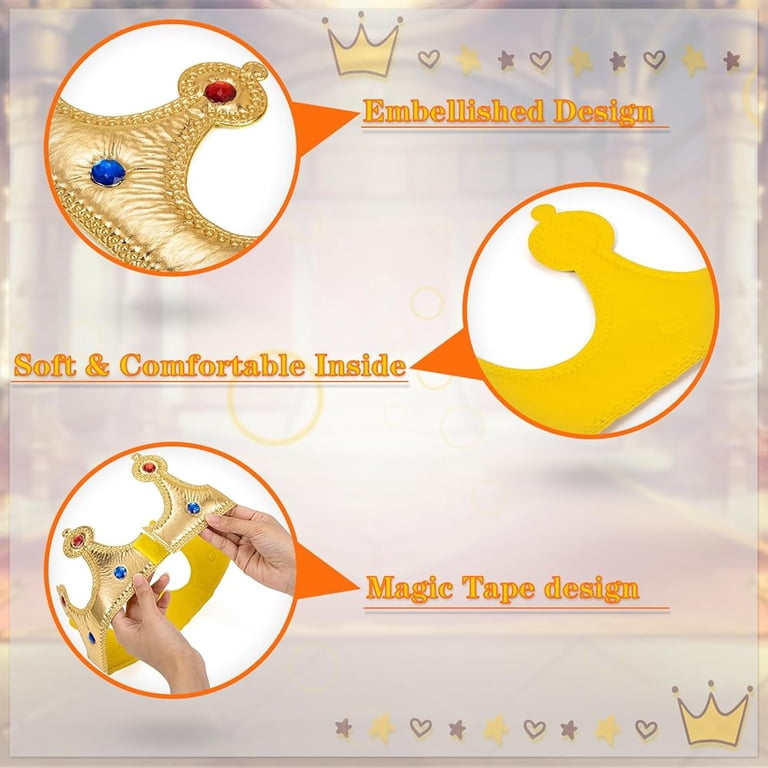 King Costume Set for Kids, Royal Crown and King Cape Prince