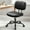 New Black, variant on Small Armless Home Desk Chair with Low Back Lumbar Support, Height Adjustable PU Leather Computer Task Chair with 360° Swivel Wheels, for Small Space, Kids and Adults, New Black