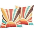 thumbnail image 2 of Boho Sunshine Pillow Covers 16x16 Set of 2 Modern Abstract Bohemian Sun Sunset Print Decorative Throw Pillows Outdoor Pillowcase Linen Farmhouse Cushion Case Decor for Couch Sofa Bed, 2 of 7
