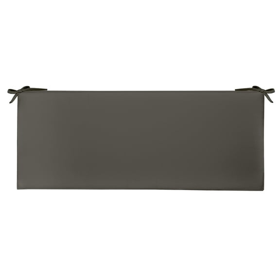 RSH Décor Indoor Outdoor 3” Foam Cushion with Ties (51” x 18” x 3”), Solid Charcoal Grey