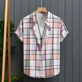 thumbnail image 2 of Mens Casual Manga Corta Botón Abajo Camisas, la Impresión de la Playa Turndown para Tropical, Hawaii, Al Aire Libre Y el Uso Diario, 2 of 7