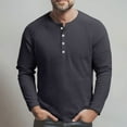 thumbnail image 4 of Inglocry Men's Waffle Henley Shirts Crewneck Lightweight Sweater Long Sleeve Causal Knitted Pullover T Shirt Navy M, 4 of 8