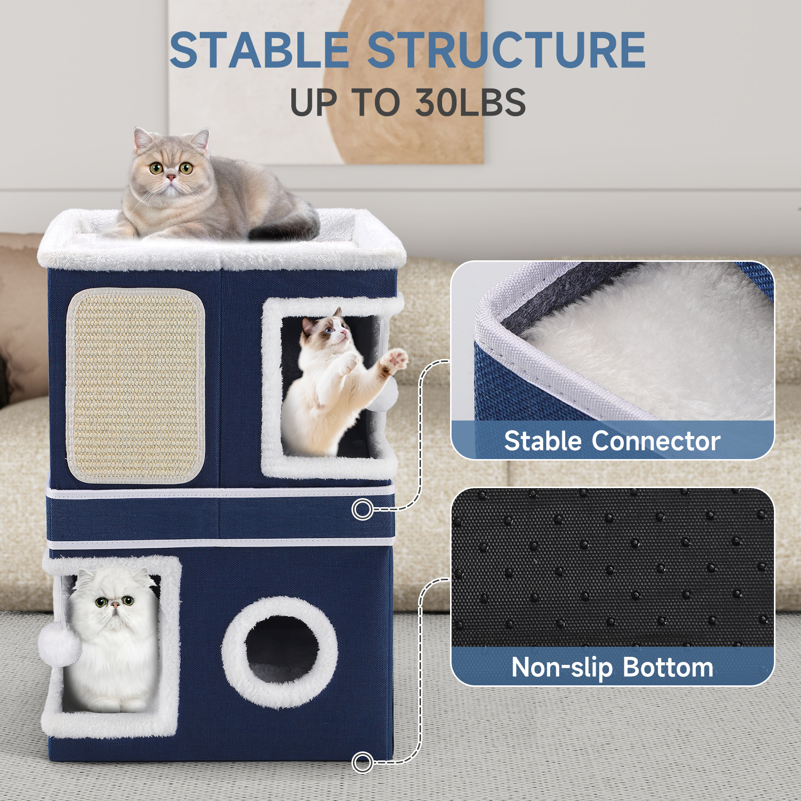PINETUX 2-Storey Cat House With Scratch Pad photo 2
