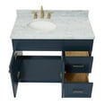 thumbnail image 5 of Ariel Hamlet 43 In. Left Offset Oval Sink Vanity With 1.5 In. Carrara White Countertop In Midnight Blue, 5 of 10