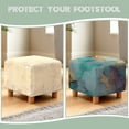 thumbnail image 6 of Jiueut Blue Golden Marble Print Cover for Footstool, Stretchable Footstool Protector Comfortable Rectangular Furniture Protection with Anti Slip Band for Footrest Sofa, 6 of 7