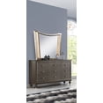 thumbnail image 3 of 5pc Luxury Queen Size LED Bed Charcoal Finish Solid Wood Master Bedroom Furniture, 3 of 4