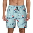 thumbnail image 2 of Goofa Sailboats Anchors Printed Men's Swim Trunks Board Shorts Quick Dry Mens Swimming Trunks with Compression Liner,Breathable Fit Hawaii Beach Shorts-Medium, 2 of 9