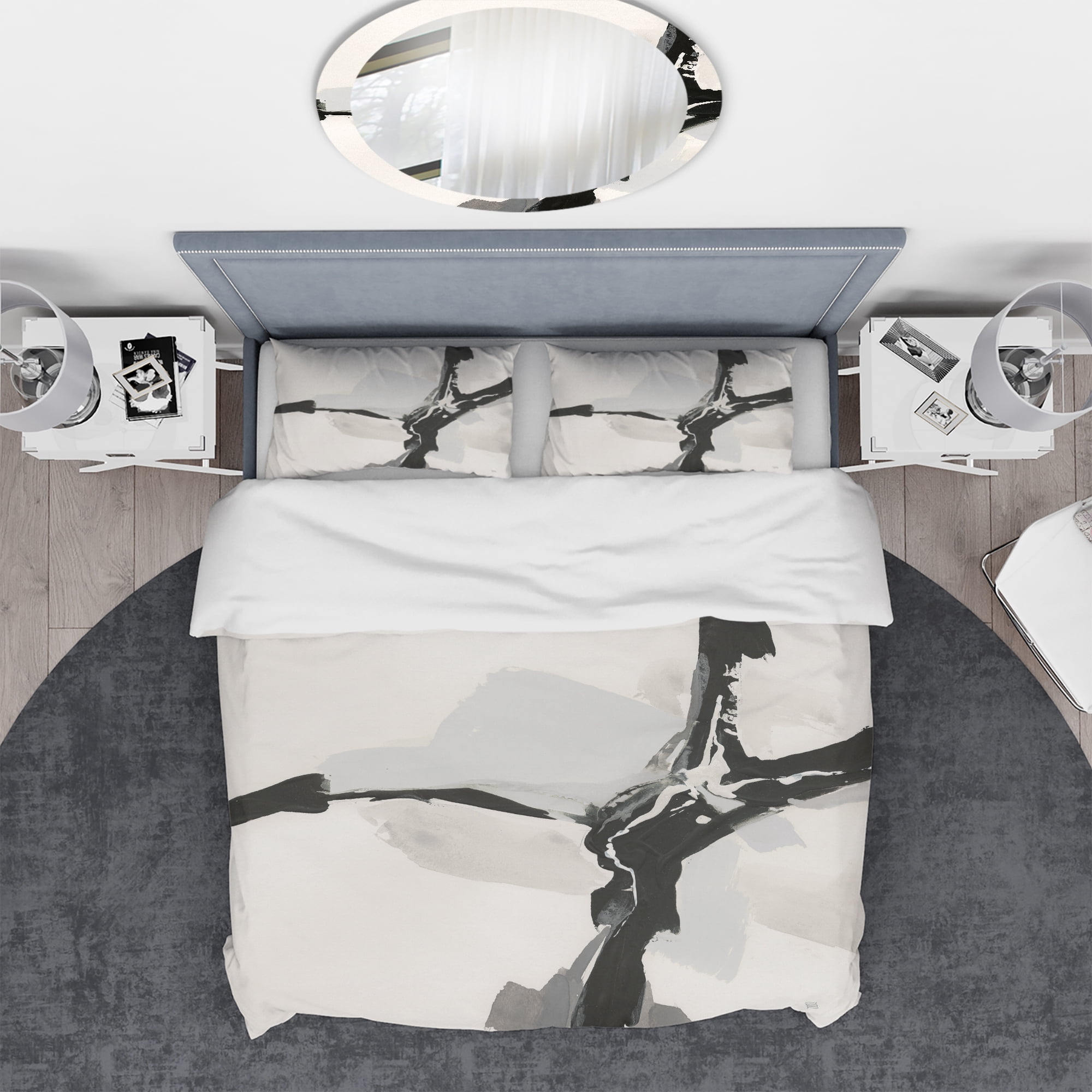 Designart 'Abstract Neutral III' Geometric Duvet Cover Set