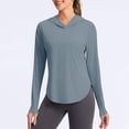 thumbnail image 3 of RongHuan Women's UPF 50+ Shirt Lightweight Sun Protection Shirt Long Sleeve Tops with Hood Outdoor Hiking Fishing Shirts, 3 of 10