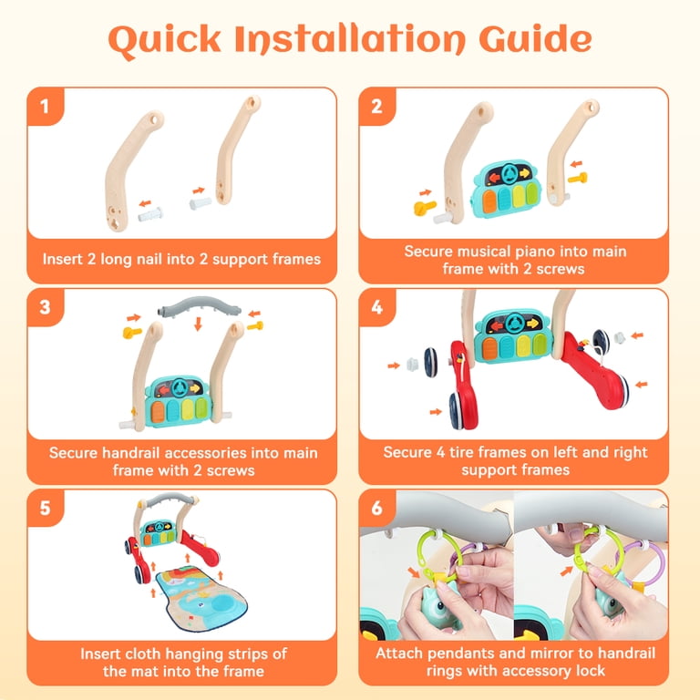 Caveen 4-in-1 Baby Gym Activity Center with Piano photo 4