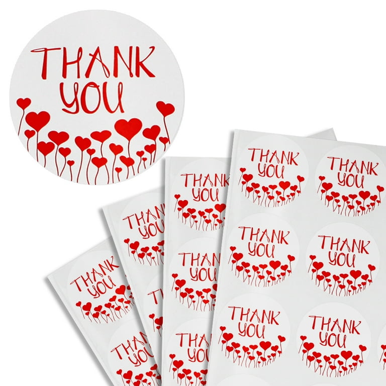Royal Green Envelope Seal Stickers Thank You Label in White 38mm