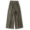 thumbnail image 3 of BiZtdJrK Womens Summer Cotton Linen Beach Pants Loose Fit Wide Leg Pants Casual Elastic Waist Solid Trousers Outdoor Palazzo Pants Prime Sales Today Green XXL, 3 of 7