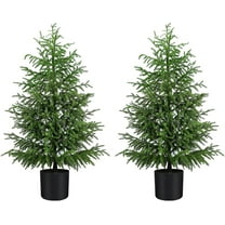HIELLFQ 23.6" Artificial Christmas Tree 2Pcs Norfolk Christmas Tree Living Room Porch  Indoor Outdoor Decorations