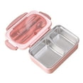 thumbnail image 1 of Graflsoa Stainless Steel 304 Microwaveable Lunch Box with Dual Compartments, Portable Bento for Students & Professionals, Sakura Pink, 1 of 7