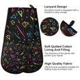 thumbnail image 2 of Yayeee Double Oven Mitt Kitchen Heat Resistant Baking 35" x7" Quilted Glove, Black Neon Lightning, 2 of 6