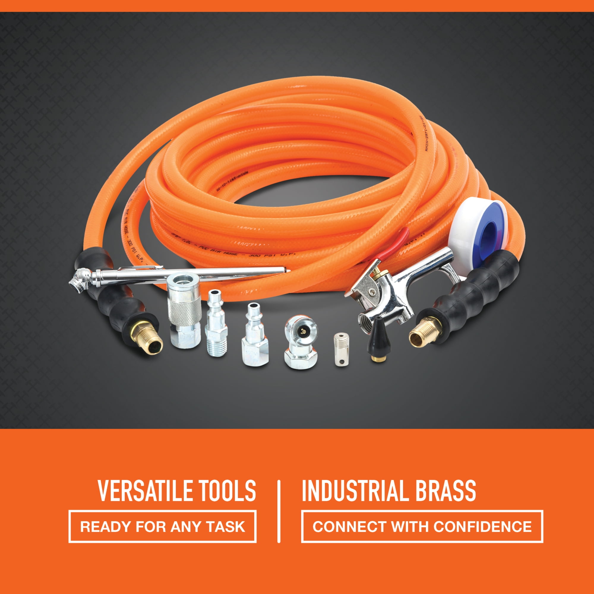 Ironton PVC Air Hose Kit, 3/8in. x 25ft., 300 PSI