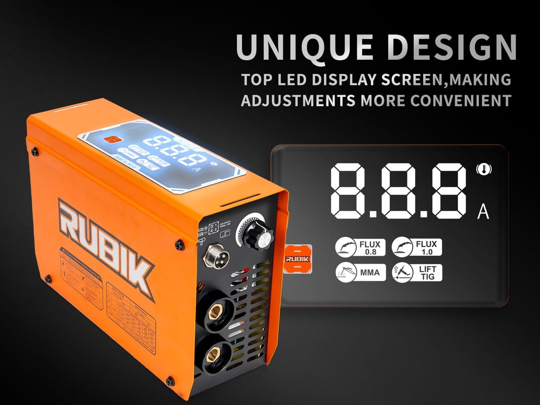 Rubik Mini Stick Welder 160A, Welding Machine 3 in 1 ARC/Mig/Lift Tig, Protable Welder Machine 110/220V with IGBT Inverter, LCD Digital Dispaly, Arc force and Anti-Stick