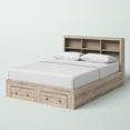 thumbnail image 3 of King Size Rustic Oak FarmHouse Low Profile 2 Drawer Storage Platform Bed, 3 of 3