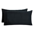 thumbnail image 3 of Mainstays Dreamy Soft 2‑Pack 220 Thread Count Brushed and Washed Sateen Cotton King Pillowcases, Rich Black, 3 of 9