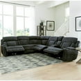 thumbnail image 4 of Pemberly Row Contemporary Fabric Reclining Sectional in Charcoal, 4 of 11