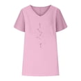 thumbnail image 4 of Fiudx Ofertas Flash Artículos En Oferta Camiseta de Manga Corta con Cuello En V y Estampado Informal para Mujer, 4 of 4